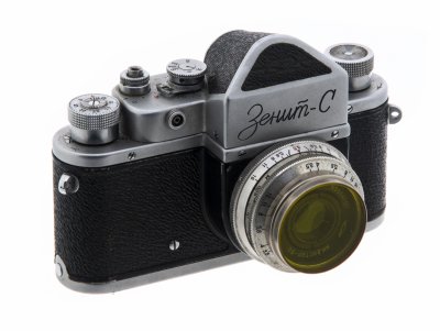 купить Фотоаппарат "Зенит-С" с объективом "Индустар-50" в родном кофре, металл, Красногорский механический завод (КМЗ), СССР, 1955-1961 гг.