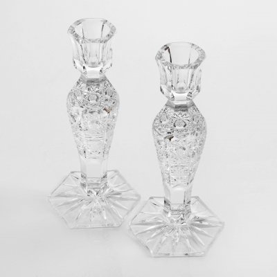 купить Подсвечники парные, хрусталь, алмазная грань, СССР, 1970-1990 гг.
