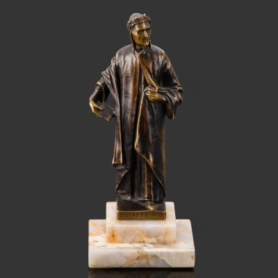 купить Скульптура "Данте с книгой", автор Else von Beck (1888-1925), бронза, камень, Франция, 1930-1960 гг.