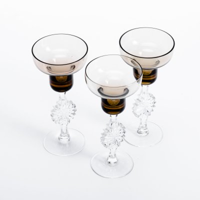 купить Набор трёх подсвечников "Снежинки", Гусевской хрустальный завод, г. Гусь-Хрустальный, Россия, 1990-2010 гг.