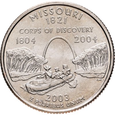 купить США 25 центов (квотер, 1/4 доллара, quarter dollar) 2003 "Штат Миссури" Знак монетного двора: "P" - Филадельфия