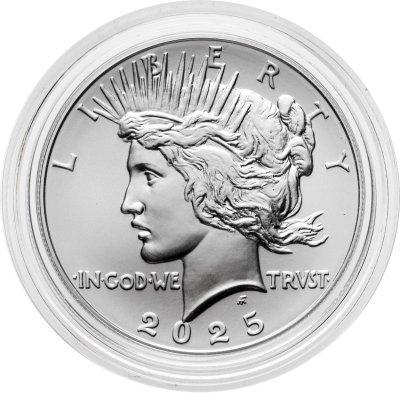 купить США 1 доллар 2025 Р "Peace dollar мирный доллар" в футляре с сертификатом