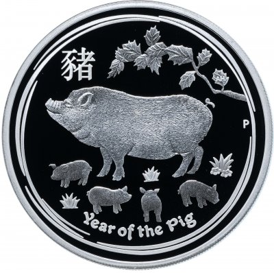 купить Австралия 1 доллар 2019 "Год свиньи" в футляре, с сертификатом