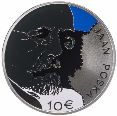 купить Эстония 10 евро 2016 "Иван Иванович Поска" в футляре с сертификатом