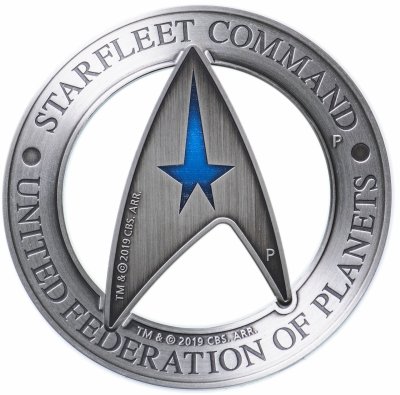 купить Тувалу 2019 набор из 2-х монет "Star Trek "Эблема командования звездного флота", в футляре с сертификатом