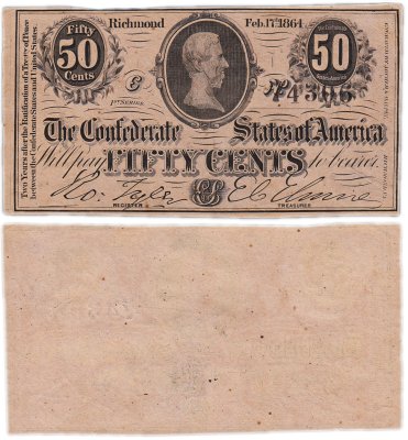 купить США, Конфедеративные Штаты Америки, Ричмонд 50 центов 1864