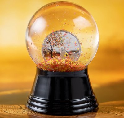 купить Острова Кука 1 доллар 2018 "Indian Summer (Бабье лето)", монета в шаре с жидкостью